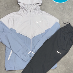 Nike Windrunner Set – White Blue Jacket x Black Jogger