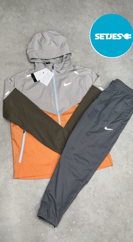 Nike Multicolor Windrunner Set – Grey x Orange x Olive